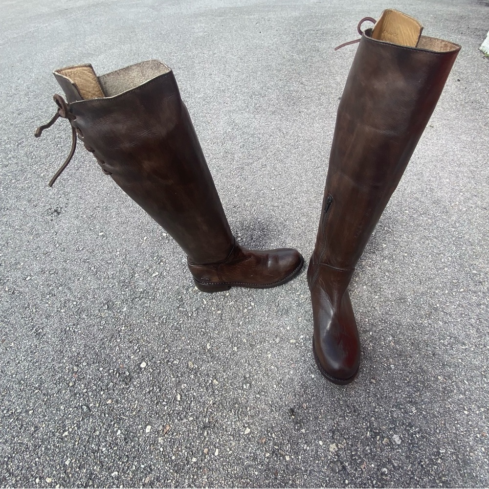 Bed Stu Teak Rustic Brown Manchester Lace Up Riding Boots Size 7.5